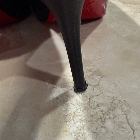 Christian Louboutin Black Leather Heels 38 - Picture 7 of 8